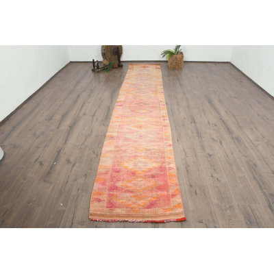 Tapis de couloir bohémien en laine 29,5 x 165,4 pouces