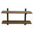 Rundell 36" Wide Rustic Industrial Solid Wood and Metal Frame Wall Mounted Tiered Shelf With Storage