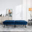 Lit moderne 2 places bleu marine, accoudoirs réglables, petit lit d'appoint avec pièces, tissu d'ameublement doux et rembourré