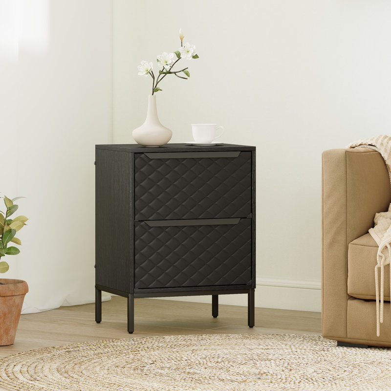 40cm W Bedside Table, Black