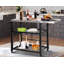 Table de chariot de cuisine à trois tablettes avec table d'appoint Fordable