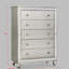 1Pc Glam 5-Drawer Bedroom Chest Diamond Patterned Drawer Fronts