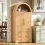 Garde-manger arqué cannelé de 72 po de hauteur avec armoire de rangement, tablettes de porte réglables et tiroirs-129703504