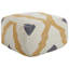 Rosy 56cm Wide Square Striped Pouffe Ottoman