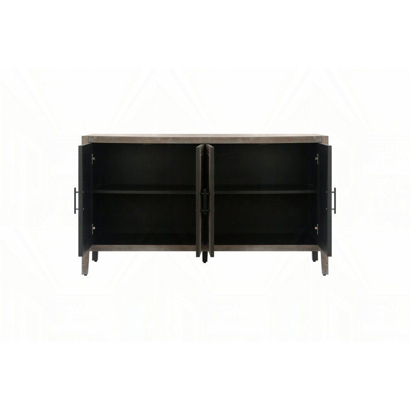 Armoire d'appoint 60 "avec 4 portes Farmhouse, Brun antique