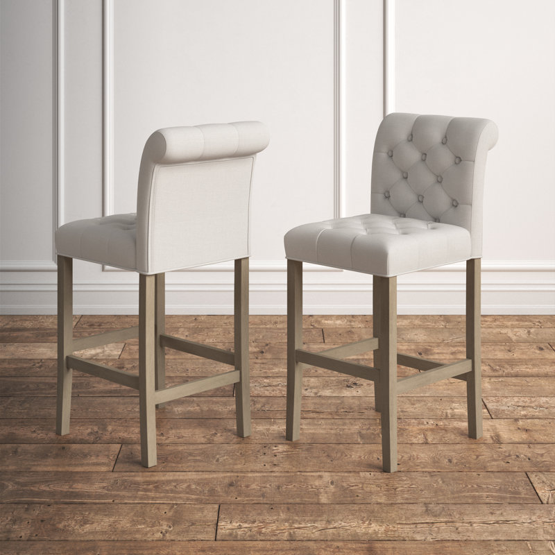 Cirencester Upholstered Counter Stool, Beige, Counter Stool (24" Seat Height)