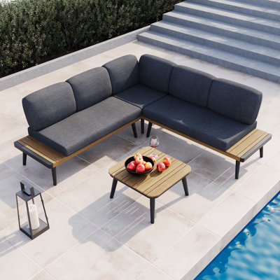 5 - Persons Metal Outdoor Conversation Sets with Olefin Cushions For Gardern and Front Porch