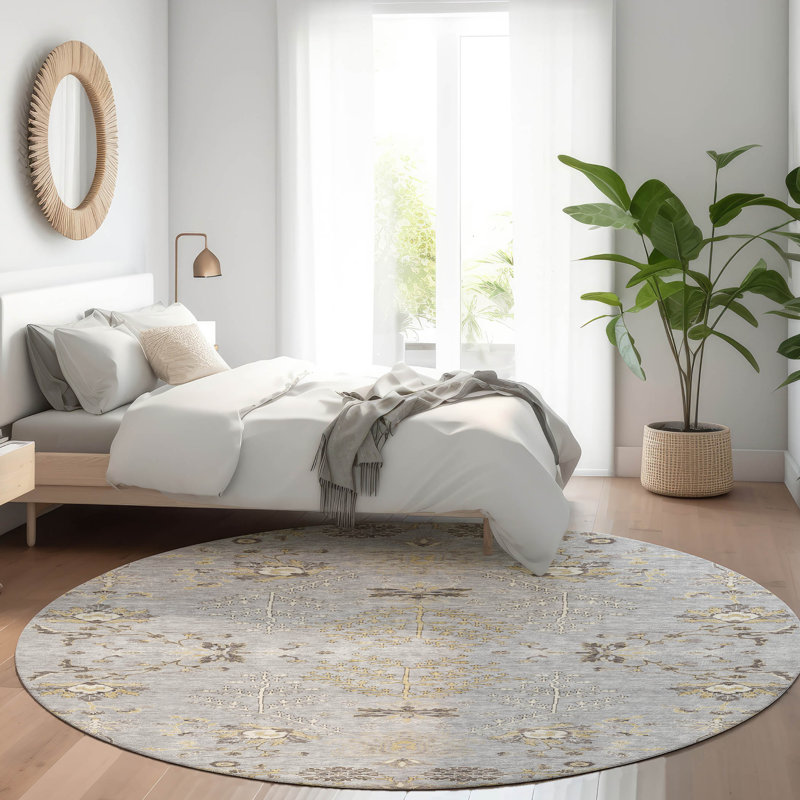 Tapis intérieur / extérieur gris Doris , 2 pi 6 po x 3 pi 10 po