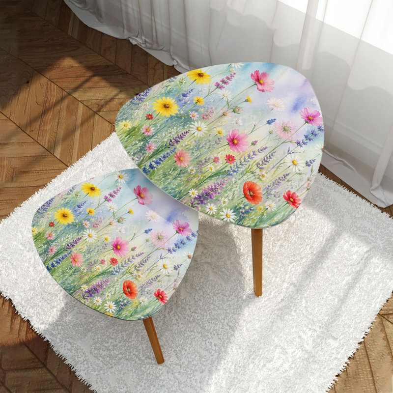 Ensemble de 2 tables basses gigognes Triangle