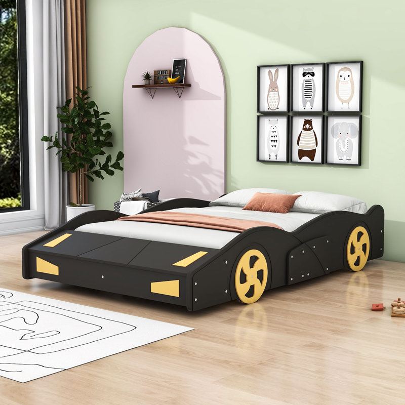 Jaqui Full Cars Bed by Trinx, Black
