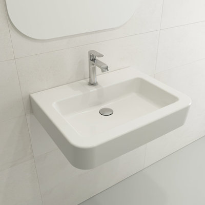 BOCCHI Parma 19.69'' Fireclay Rectangular Bathroom Sink
