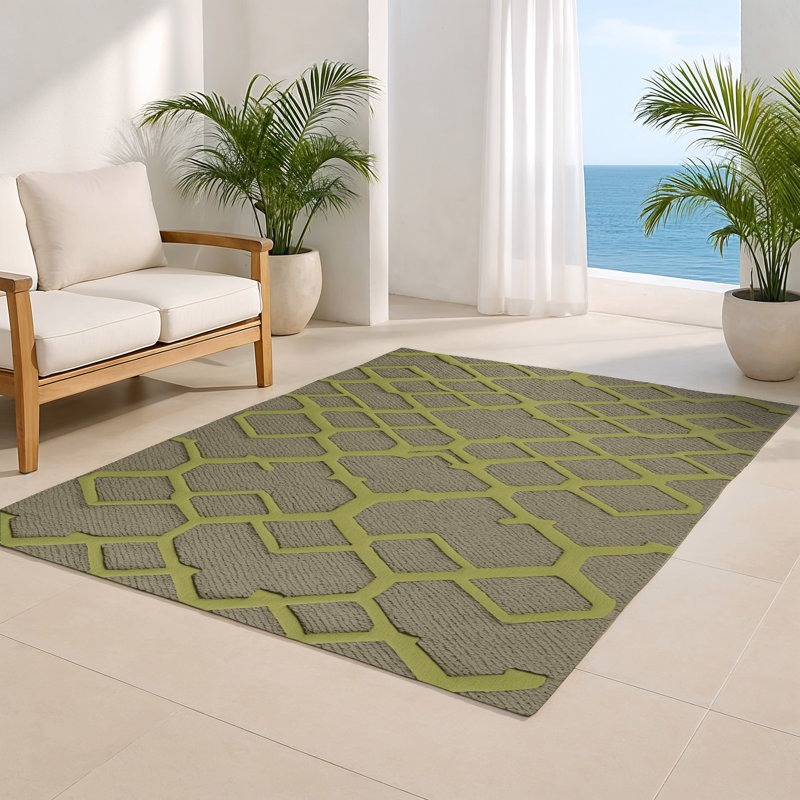 Tapis brun intérieur et extérieur Trellis, Rectangle 4pi x 6 pi