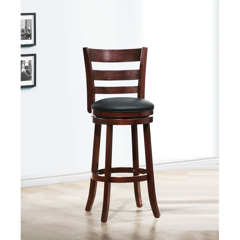 Chaise de bar pivotante à 360 degrés avec repose-pieds confortable, meubles en bois massif, 1 pièce