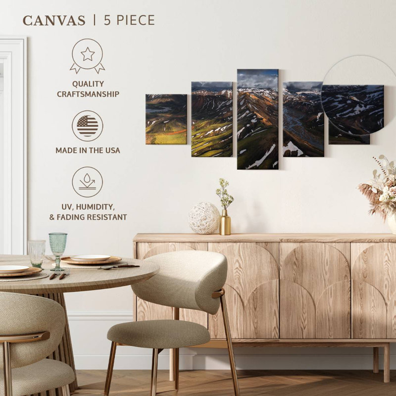 Iceland Mountain Range, 24" H x 55" W