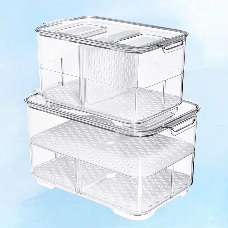 Breyner 2 Piece Stackable Fridge Food Storage Set Prep & Savour