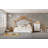 Wooden House Bed with Original Wood Colored Frame Twin Size Trundle and Bookshelf Storage Space-740225784