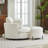 Achorn Upholstered Slipcovered Swivel Barrel Chair with Ottoman-101921907