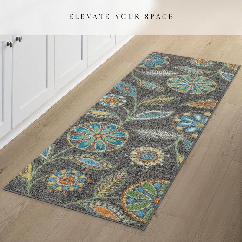 Tapis d'entrée antidérapant pour couloir [fabriqué aux États-Unis], multicolore, 2 x 6