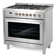 Cosmo 36 in. Nebula Collection 3.8 cu. ft. Gas Range, 5 Burners, Rapid Convection Oven, Cast Iron Grates in Stainless Steel
