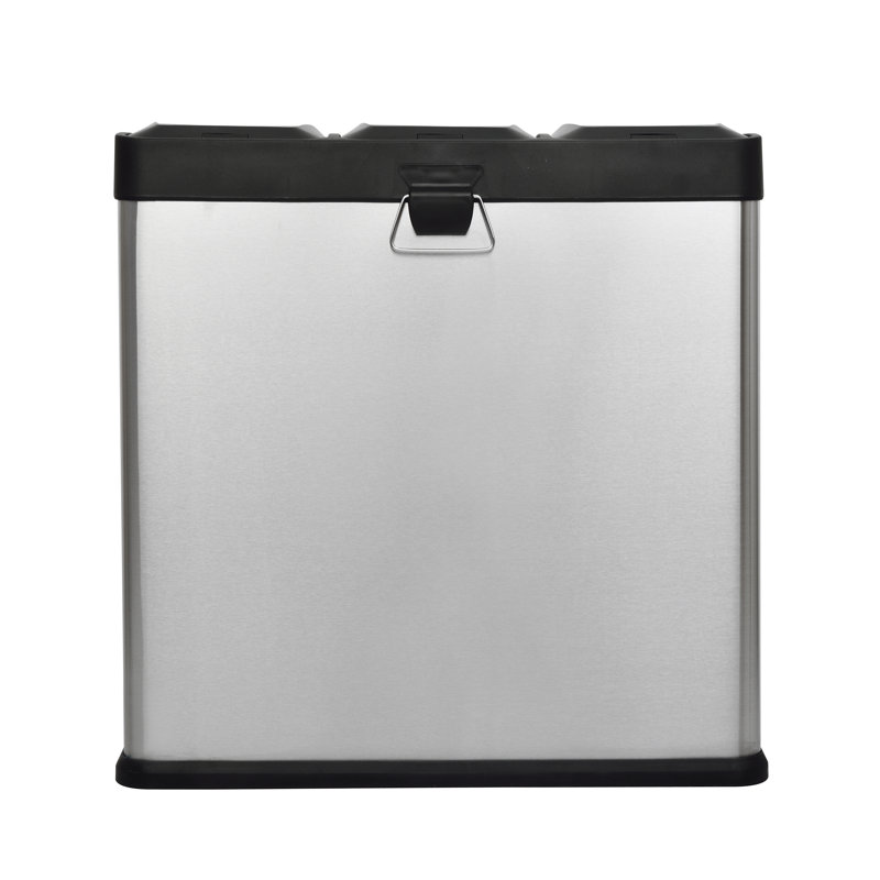 Steel Step On Multi-Compartments Trash & Recycling Bin - 16 Gallons