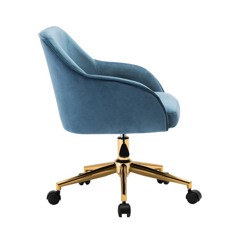 Hykkon Jace Velvet Office Chair, Blue