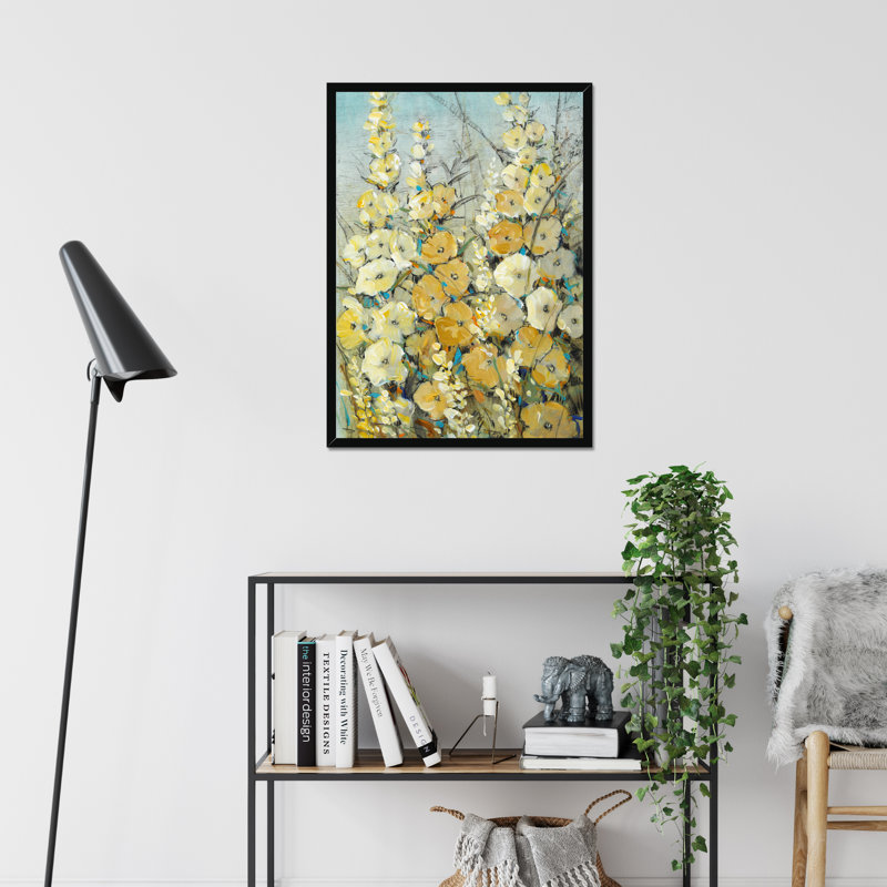 Cluster Of Hollyhock II by Timothy O' Toole - Painting, Black Framed Paper Print, 80cm H x 55cm W
