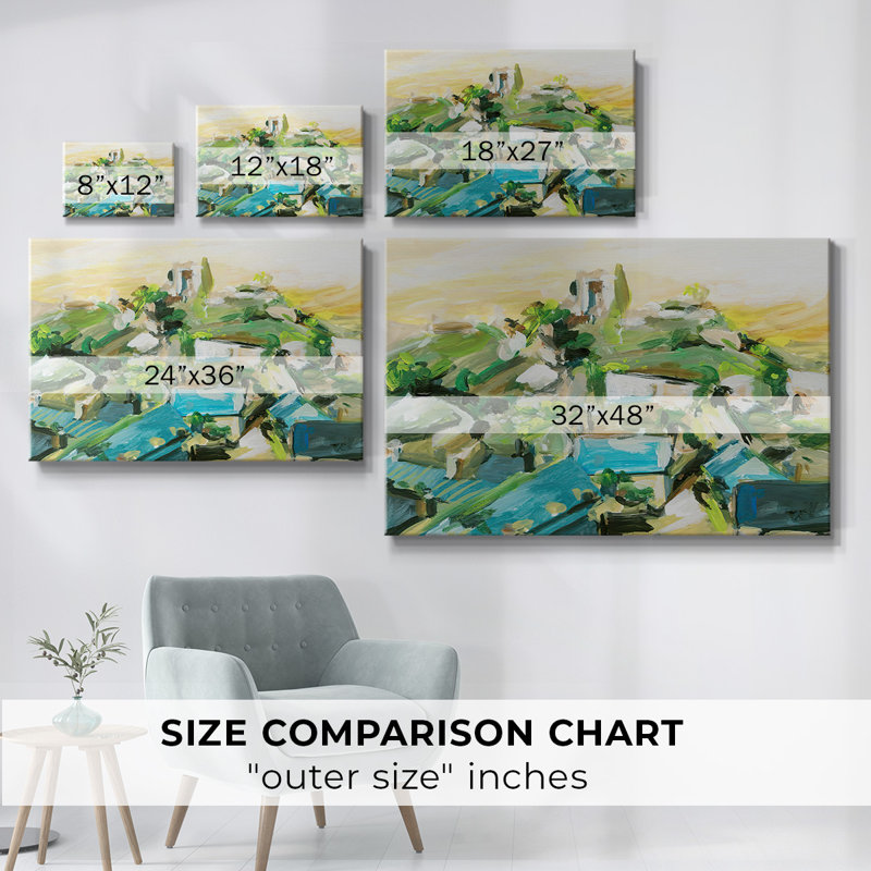 «Spring Village III», toile tendue avec châssis, H 12 po x l 18 po