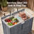 38.7''H 2 Piece Outdoor Kitchen Island Modular Solid Wood Set Bar Cart With Stainless Steel Top-1321720110