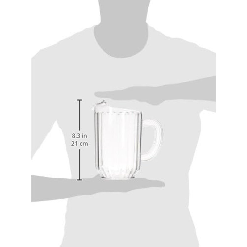 Resturant-Grade Polycarbonate Plastic Water Pitcher, 60 Oz, Clear