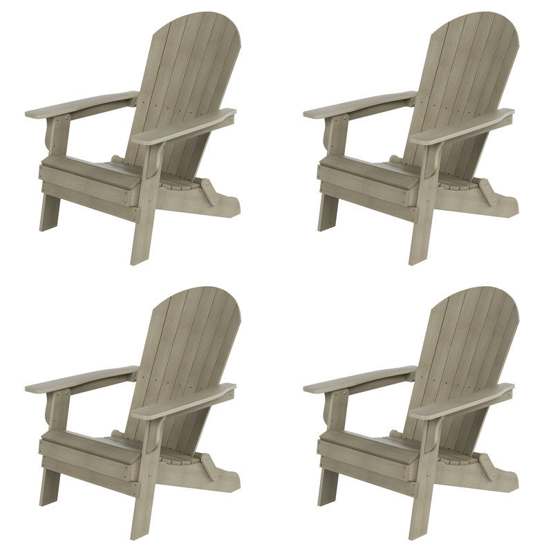 Chaise Adirondack pliante en plastique Arrlo, Gris patiné