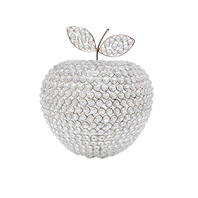 Cutright 14" Silver Faux Crystal Apple Sculpture