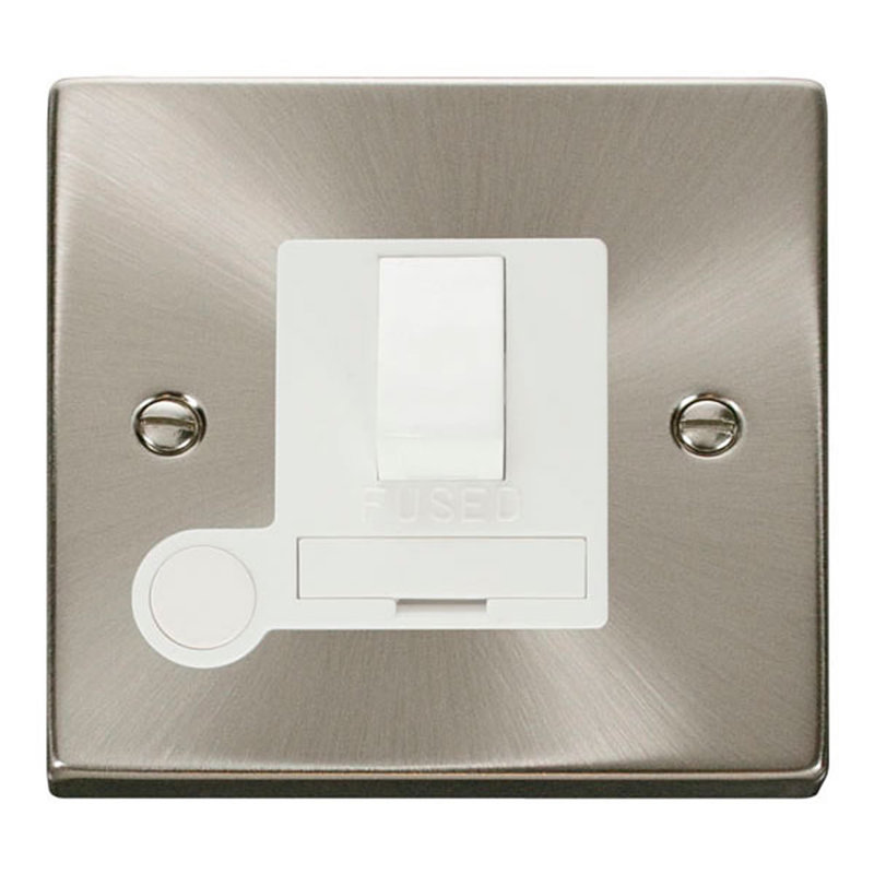 Satin / Brushed Chrome 13A Fused Connection Unit Switched With Flex