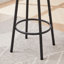 Ensemble de table de bar avec 4 tabourets de bar en polyuréthane avec dossier, gris, l 47,24 po x l 23,62 po x H 35,43 po