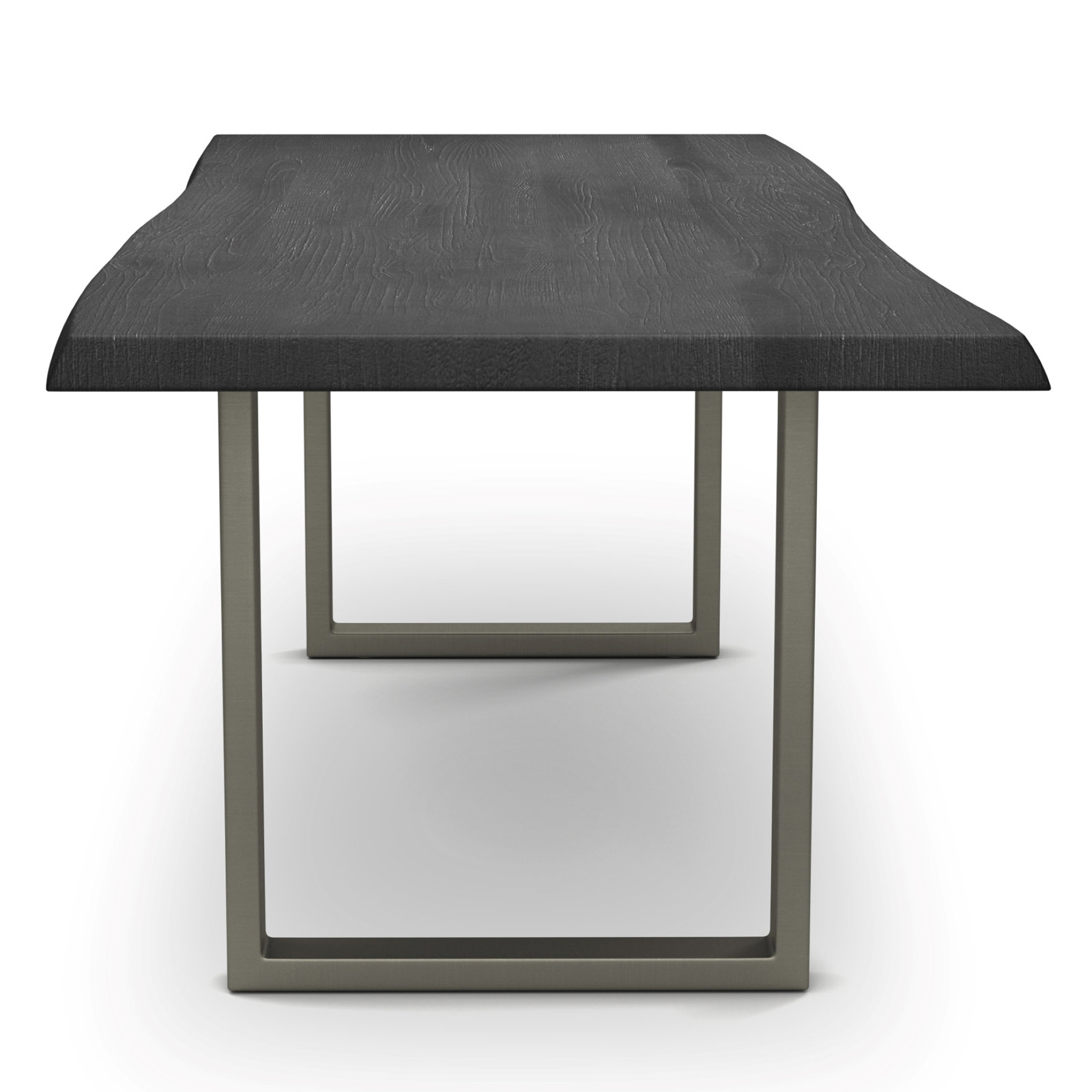 Colin Dining Table, 29.75"H x 79"L x 40"W, Pewter, Ebonized