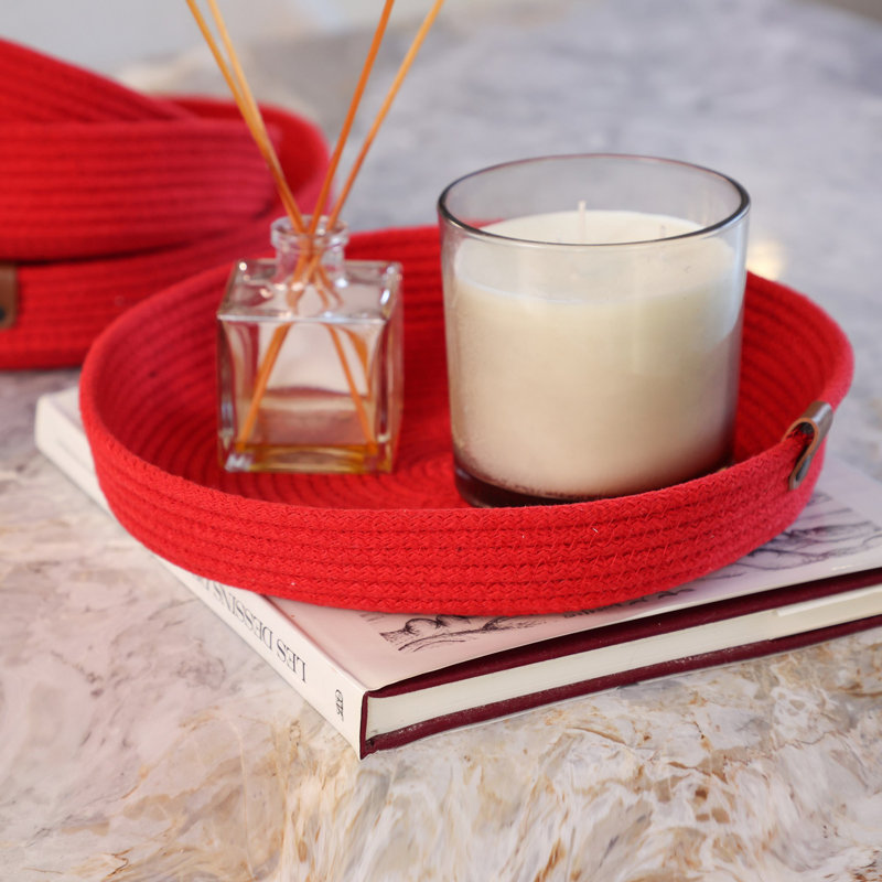 Benecia Cotton Tray, Red