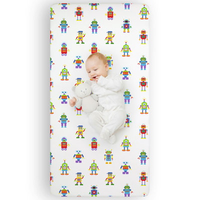 Drap pour lit de bébé 100% microfibre Wildkin Kids - Drap-housse doux et respirant - Robots