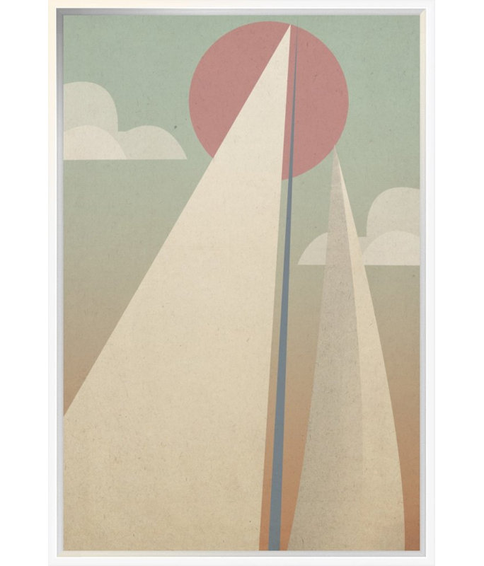 " Sails II " Graphic Art Print, 18" H x 12" W, Wrapped Canvas, No Mat