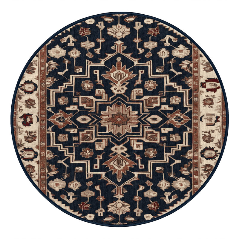 Tapis mauve lavable à la machine, Rond 3 pi