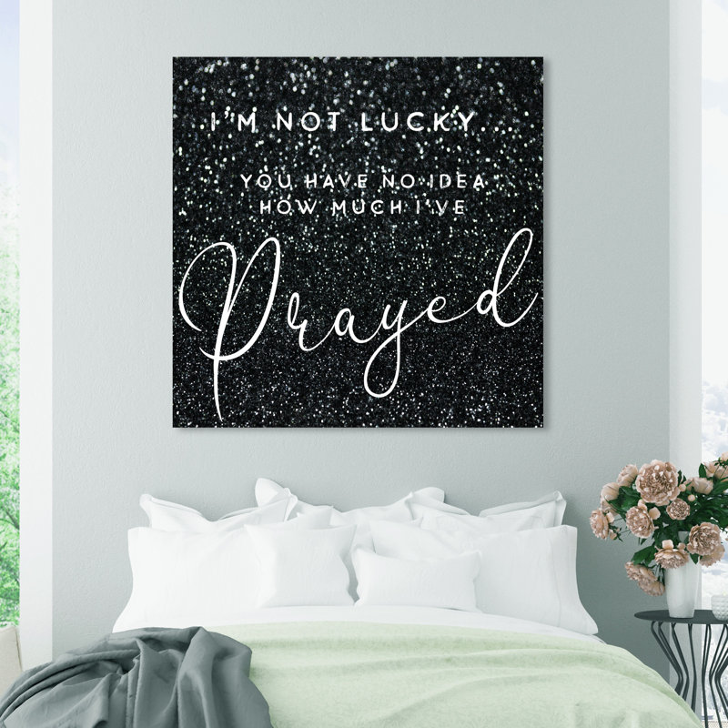 Im Im Lucky Glitter - Art textuel sur toile, Toile tendue, H 40 po x l 40 po