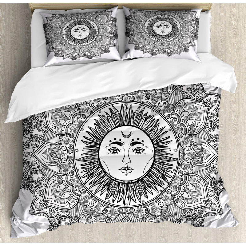 Eclectic Polyester Damask Duvet Cover
