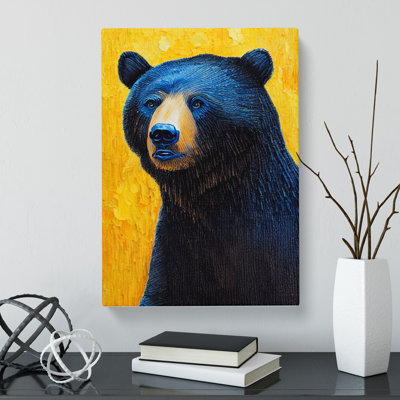 Bear Palette Knife - Wrapped Canvas