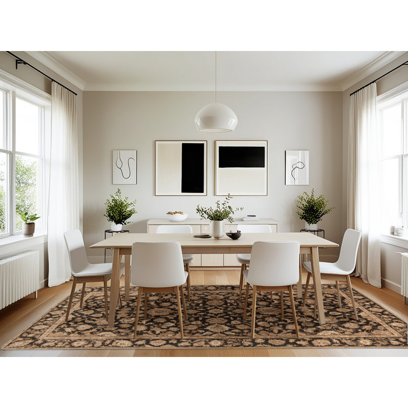Tapis beige lavable à la machine, Rectangulaire 7 pi x 10 pi