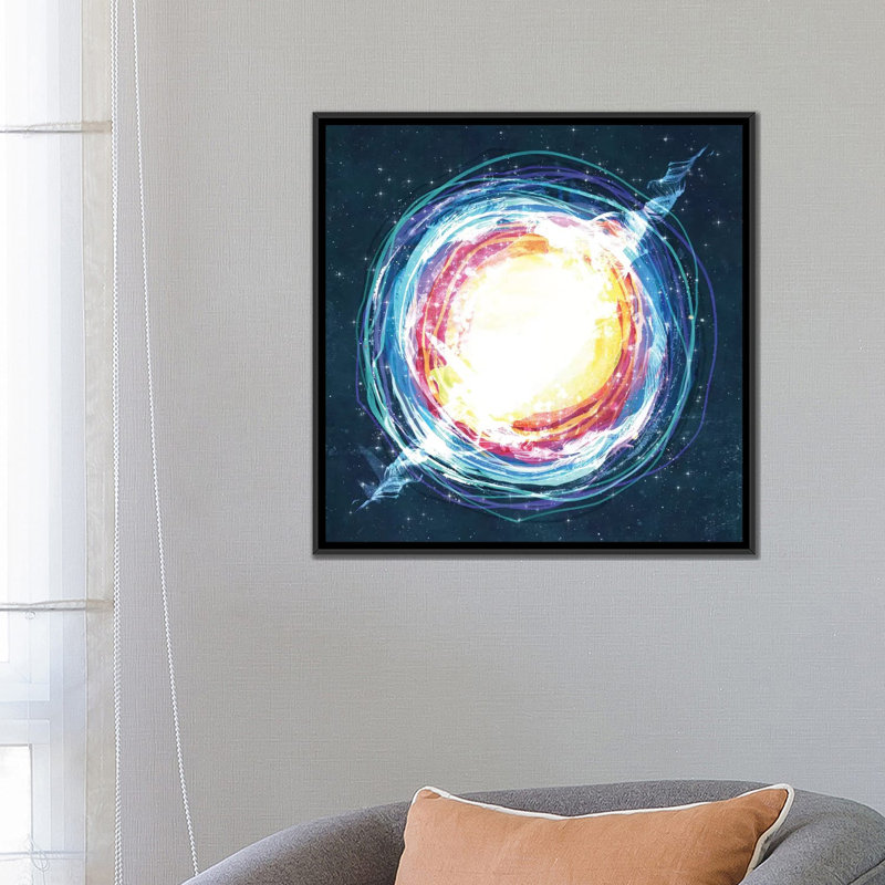 « lustre supernova », impression sur toile tendue, H 18 po x l 18 po x P 1,5 po, Toile avec cadre noir, Pas de tapis