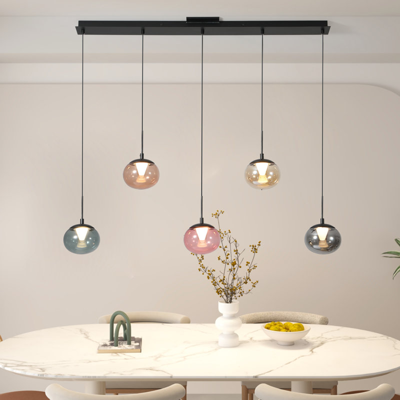 5 - Light Black LED Kitchen Island Pendant
