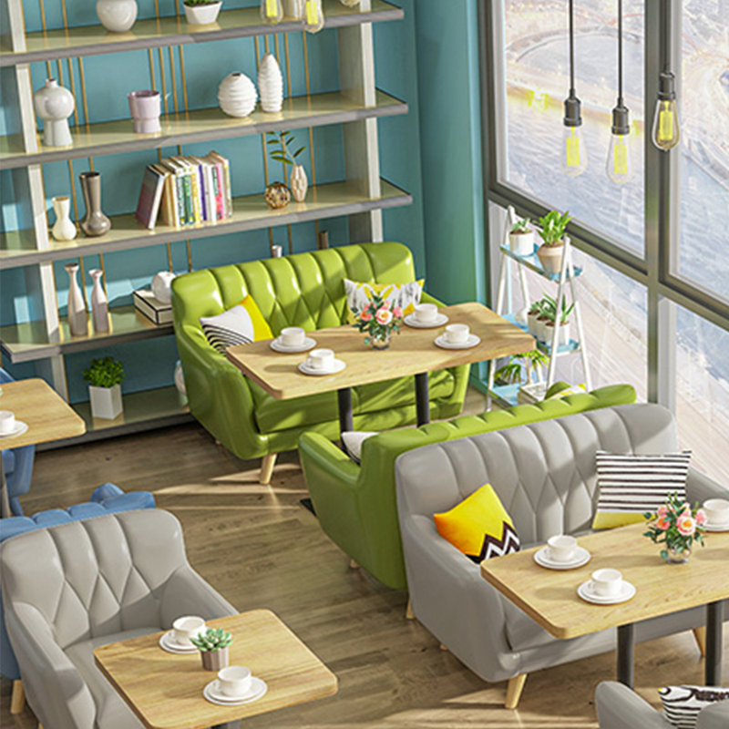 Banc rembourré en similicuir Modern Fashion Simple, Vert