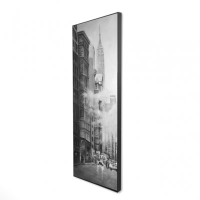 Morning in New York City Canvas - White Framed Home Decor