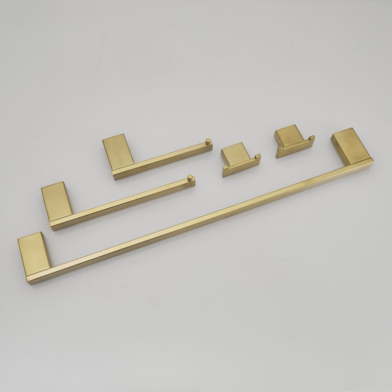 5 Piece Bathroom Hardware Set Stainless Steel Bathroom Accessories Kit Wall Mounted Towel Bar Bathroom Hardware Set