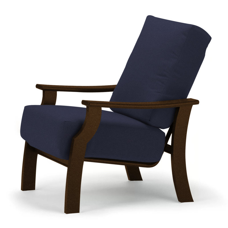 St. Catherine Outdoor Lounge Chair, Canvas Navy Sunbrella® Canvas, Textured Kona