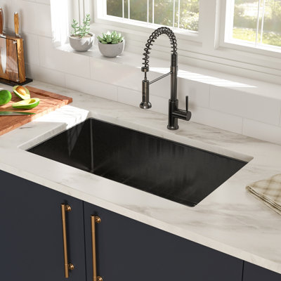 Gunmetal Black Kitchen Sink 30"X18"X10" - Stainless Steel, With Condensation Resistance And Noise Control Function Undermount T304 Smooth Drain Long-Lasting Coating