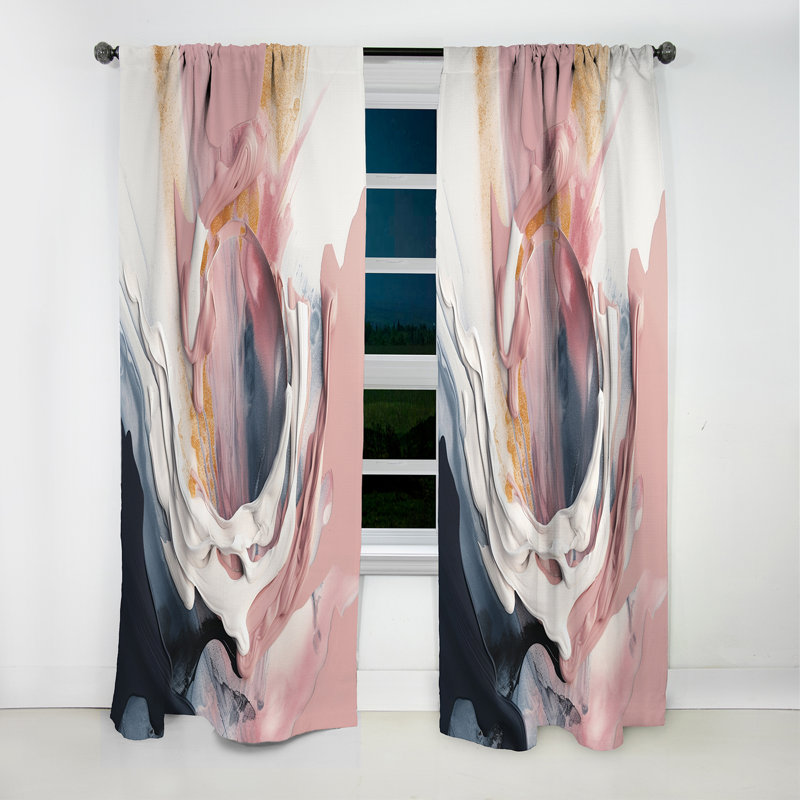 Romina - Rideau occultant en marbre marbré abstrait - 1 panneau, L 52 po x L 108 po